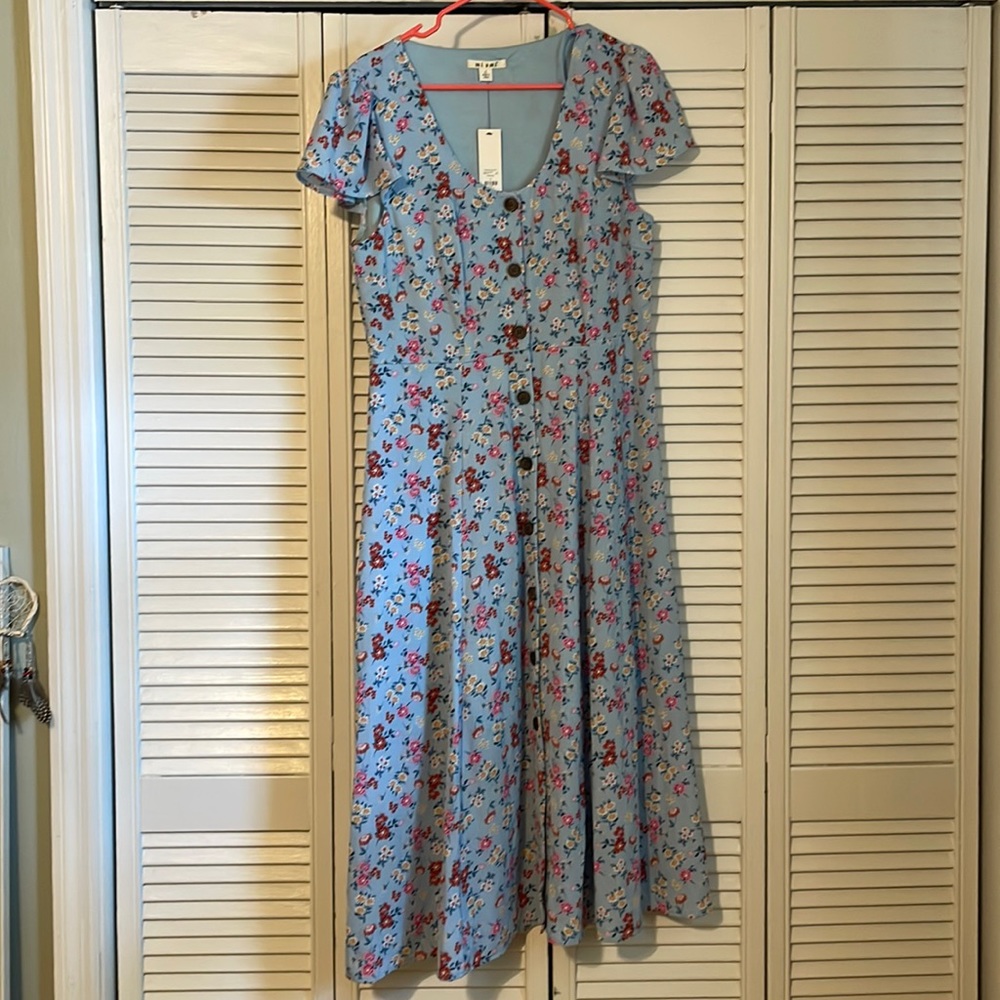 Miami Button Down A-Line Floral Dress